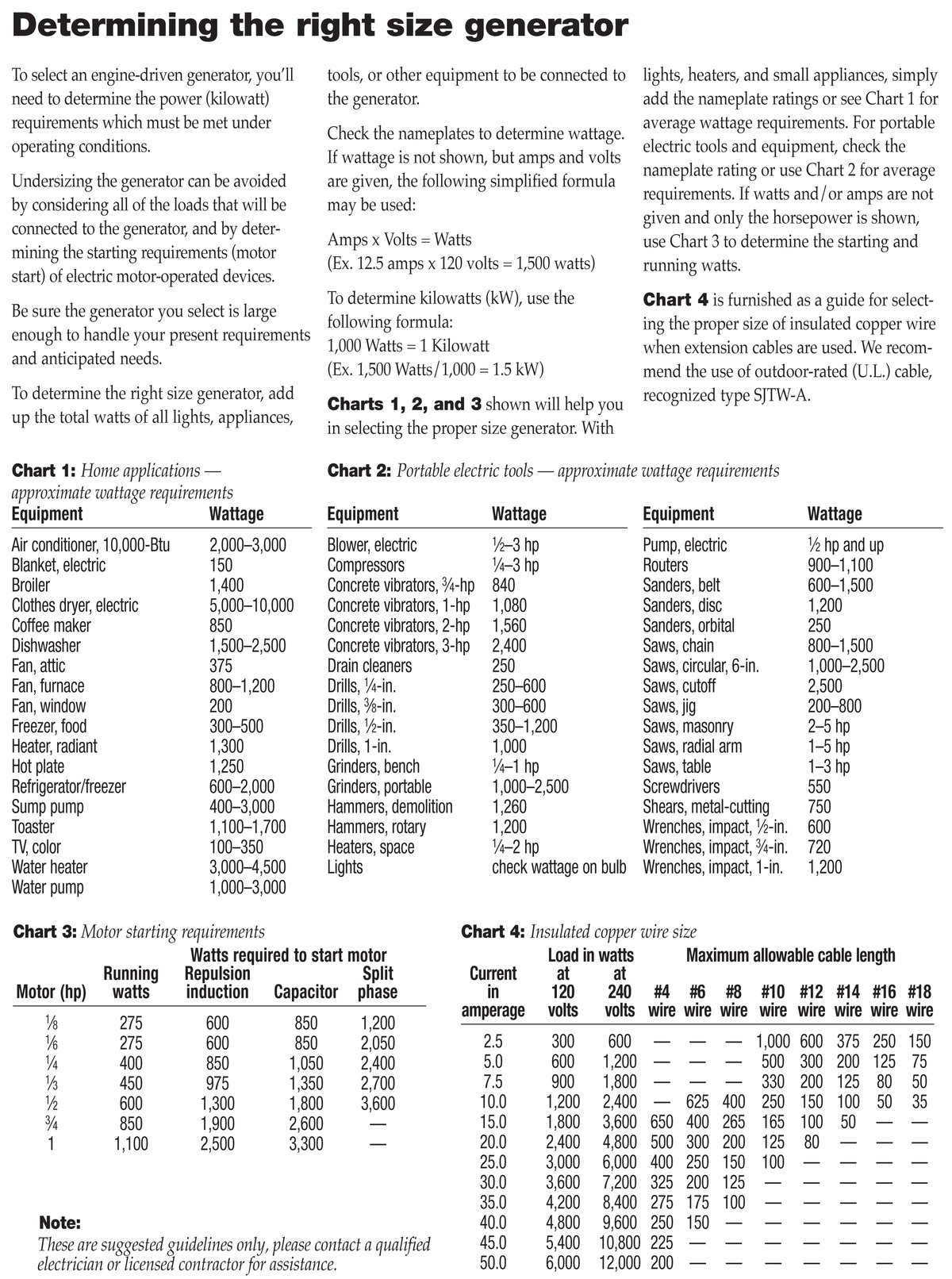 Pick the Right Generator Size and Type for Your Needs